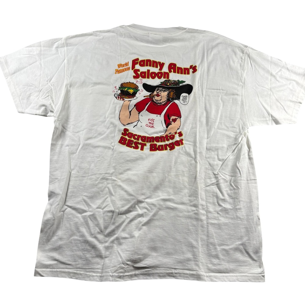 VTG Fanny Ann's Saloon Sacrament Graphic Tee White XL Hanes Beefy-T Streetwear - Picture 3 of 7